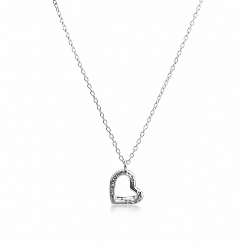 Sterling Silver Open Heart Pendant Necklace