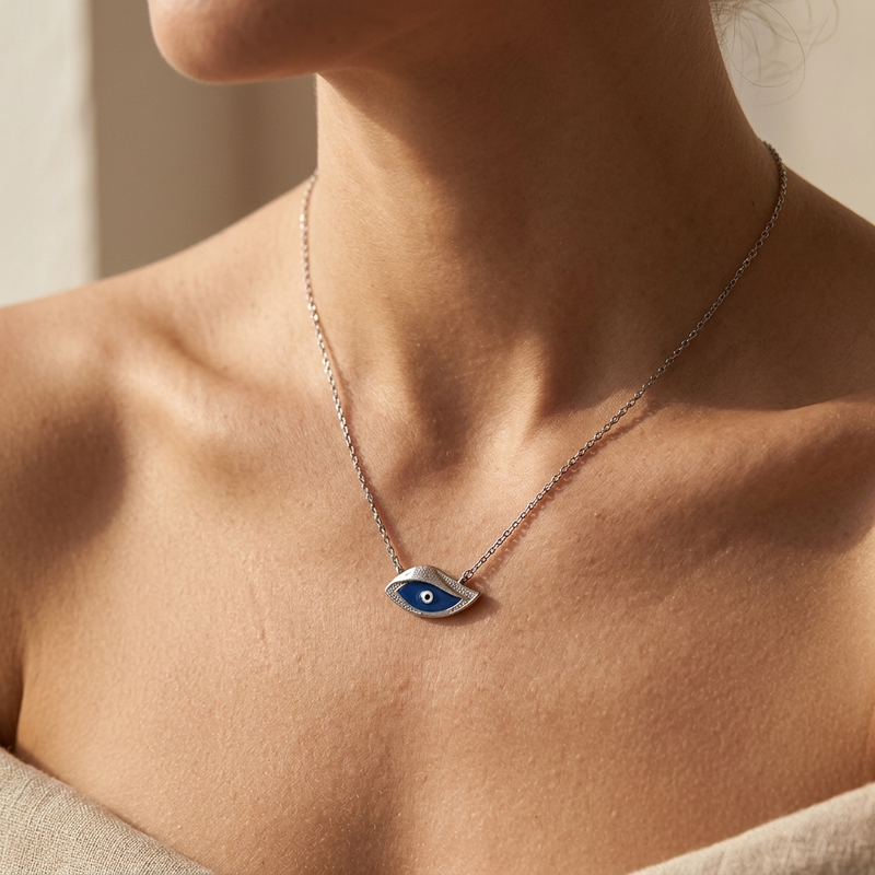Stylish Evil Eye Lucky Charm Necklace - 1