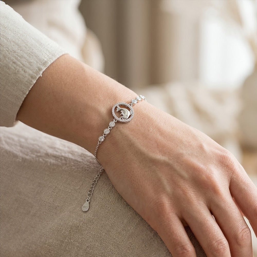 Lucky Fish Silver Charm Bracelet