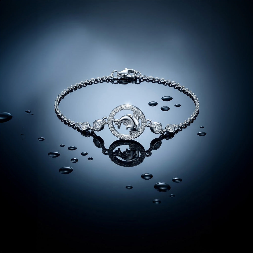 Lucky Fish Silver Charm Bracelet