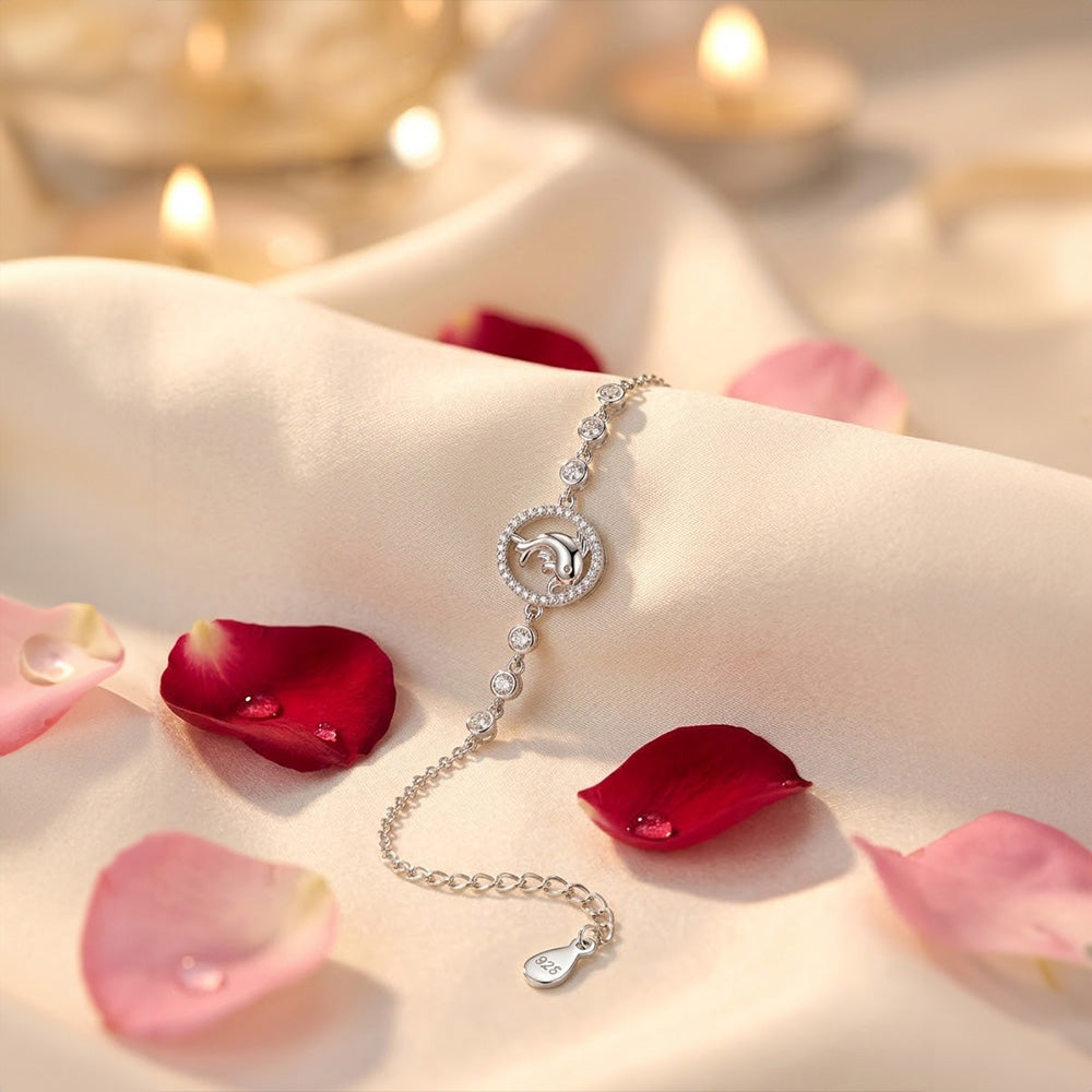 Lucky Fish Silver Charm Bracelet
