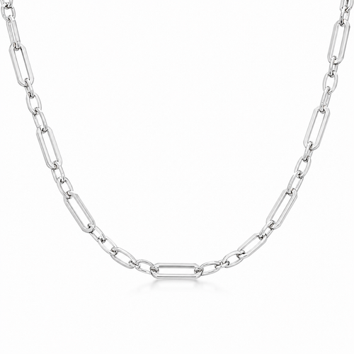 Bold Silver Paperclip Link Statement Chain
