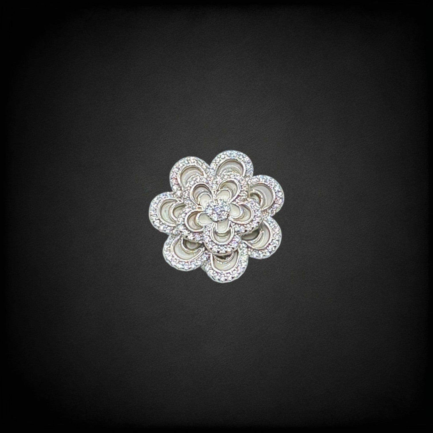 3D Flower Design Silver Ring For Women