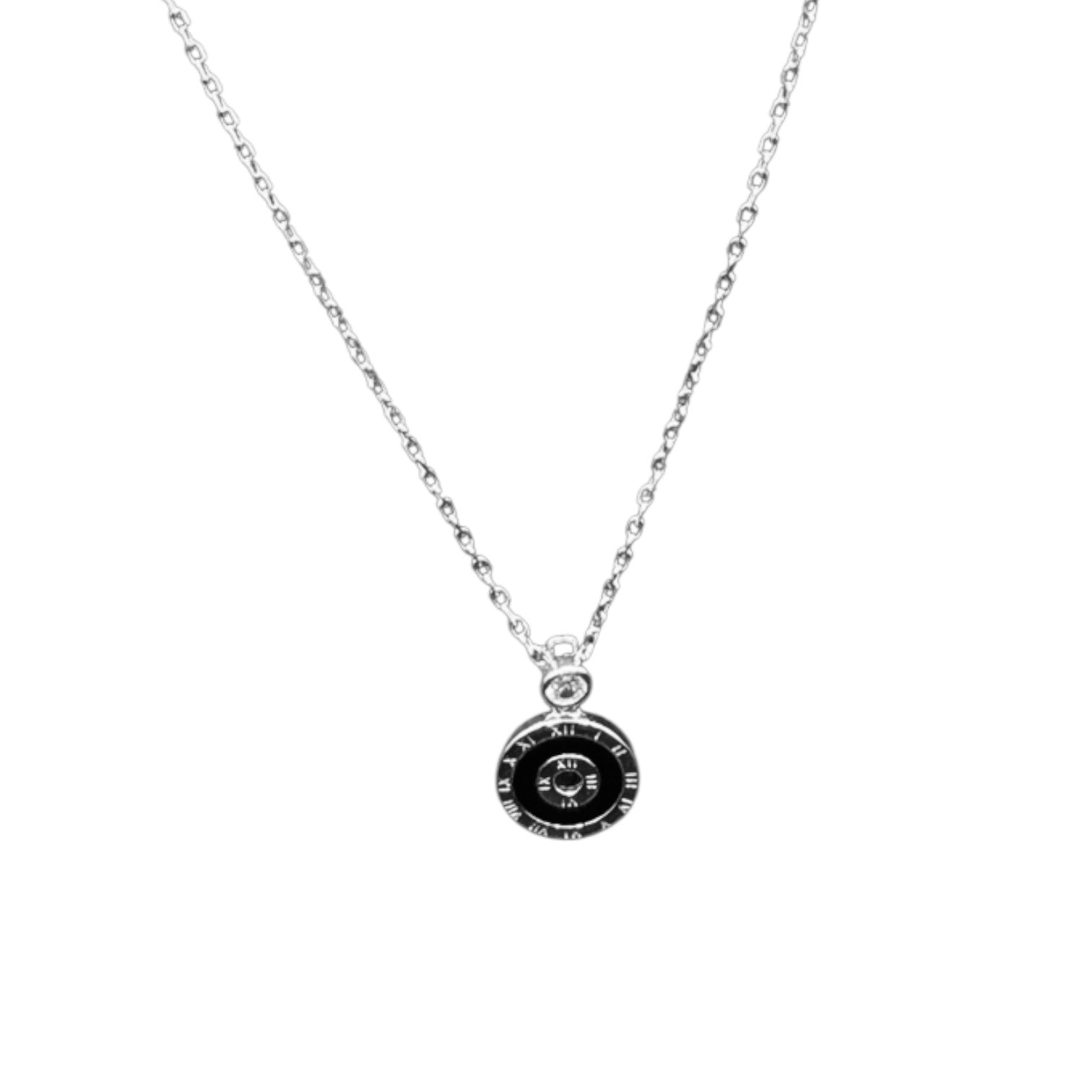 Silver Interlocking Circle Pendant Necklace