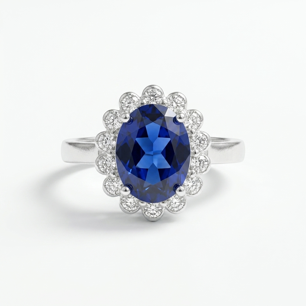 Neelam Elegance Oval Halo Ring