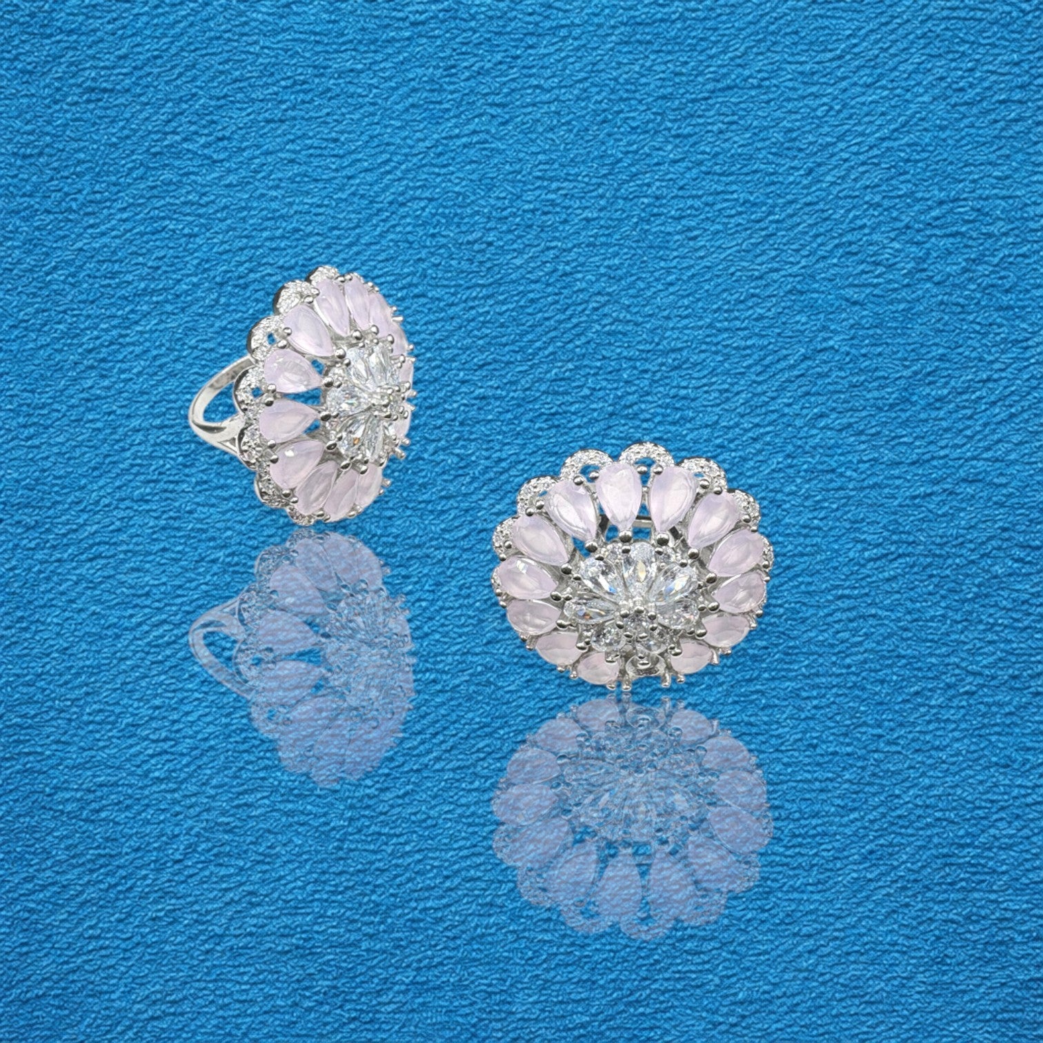 Pink Stone Silver Ring