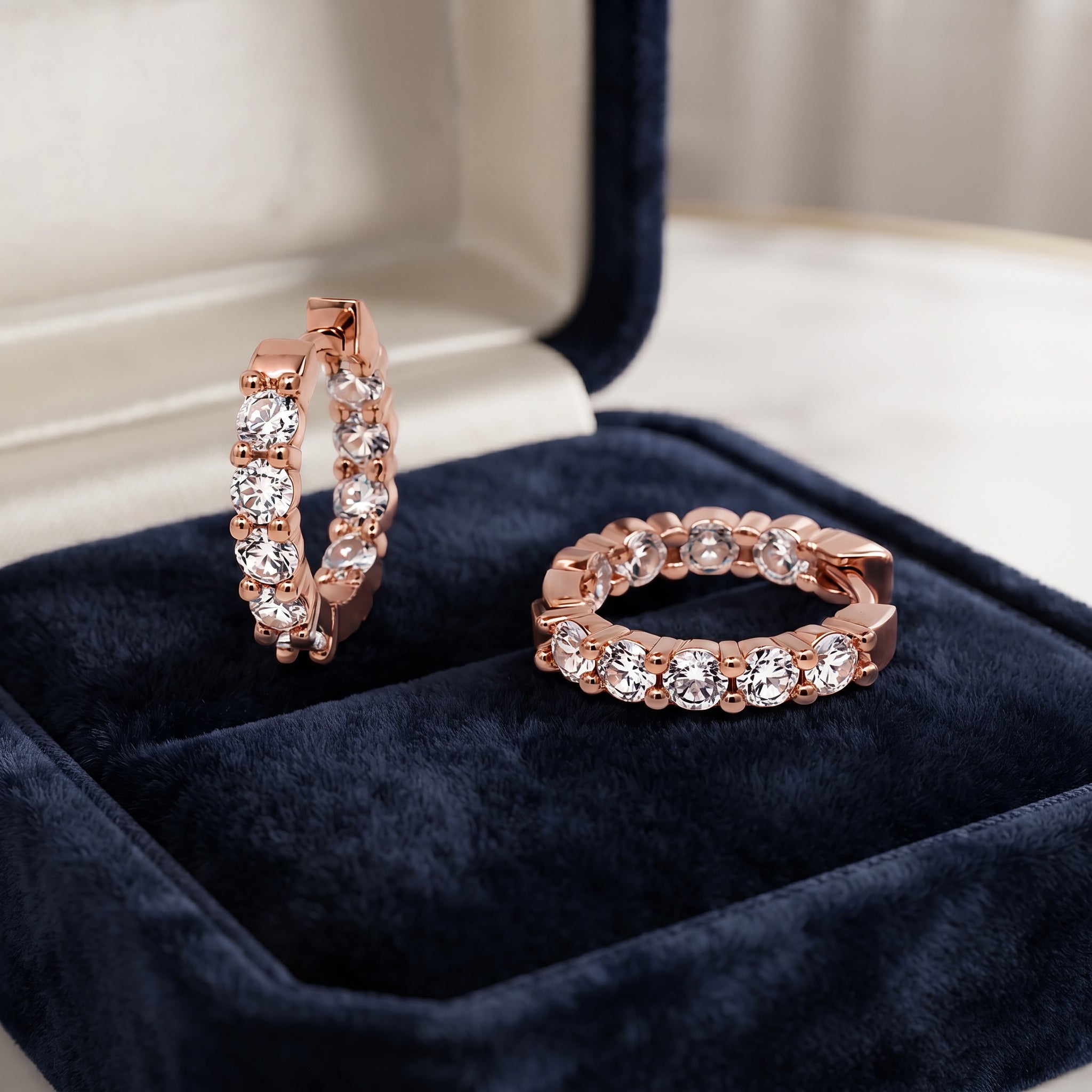 Rose Gold CZ Eternity Huggie Earrings_02