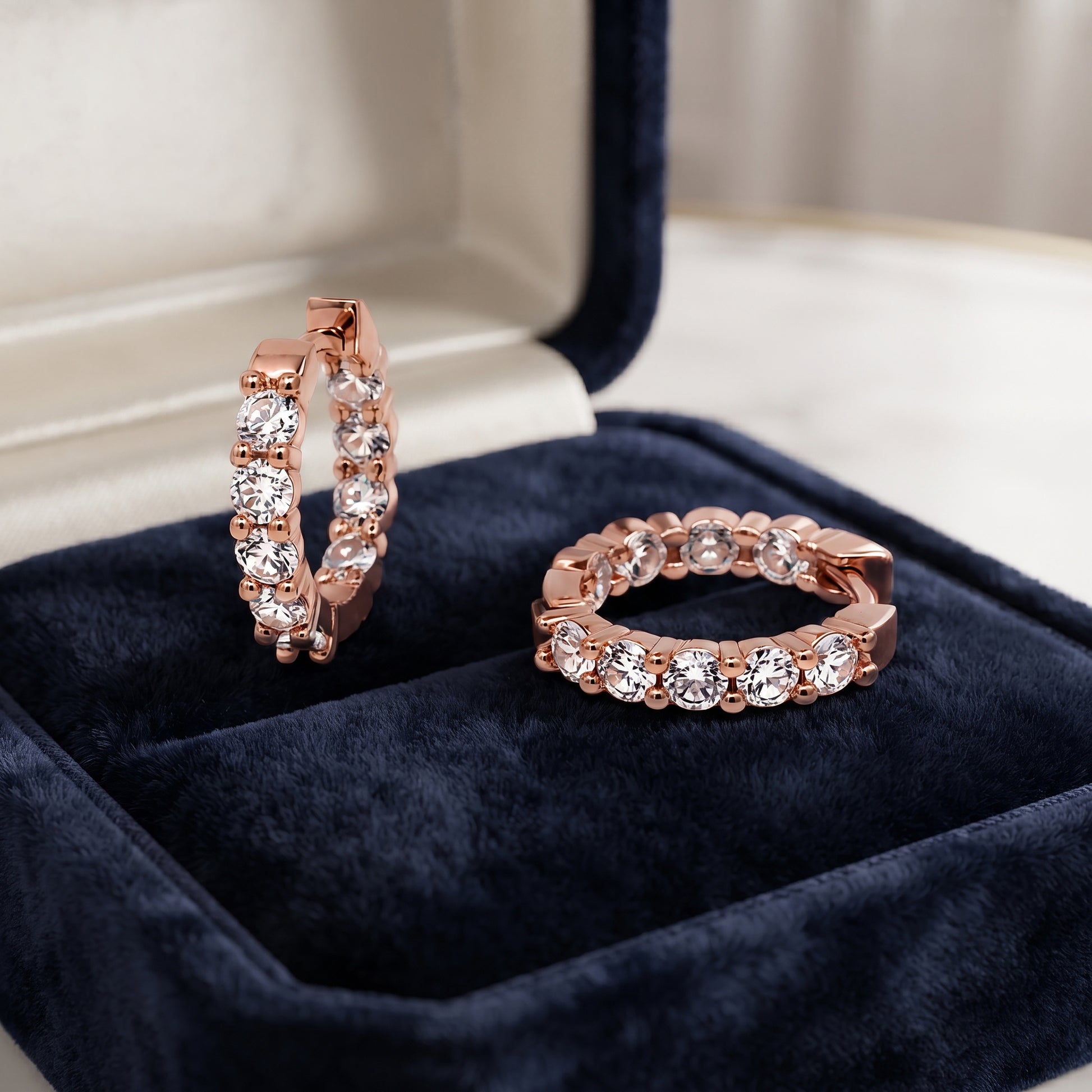 Rose Gold CZ Eternity Huggie Earrings_02
