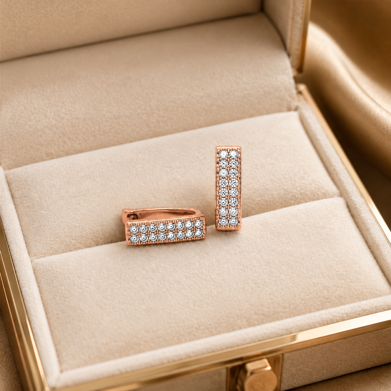 Rose Gold Double Bar Huggie Earrings_02