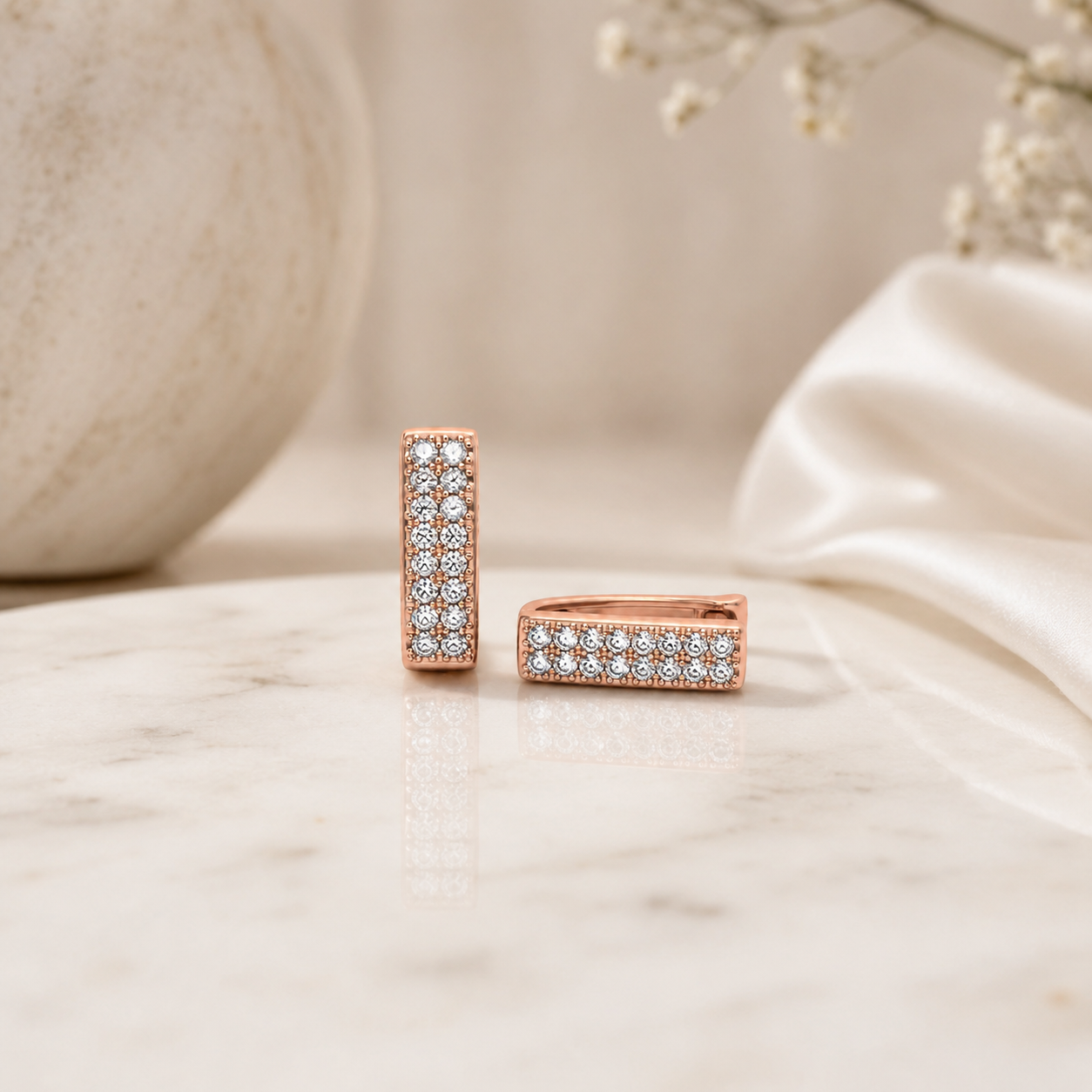 Rose Gold Double Bar Huggie Earrings_04
