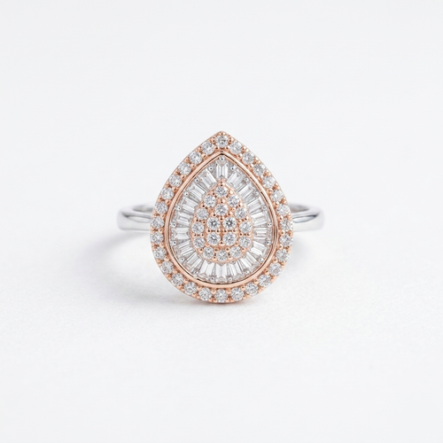 Rose Gold Teardrop Cluster Ring
