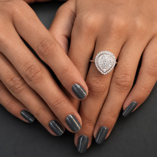 Rose Gold Teardrop Cluster Ring