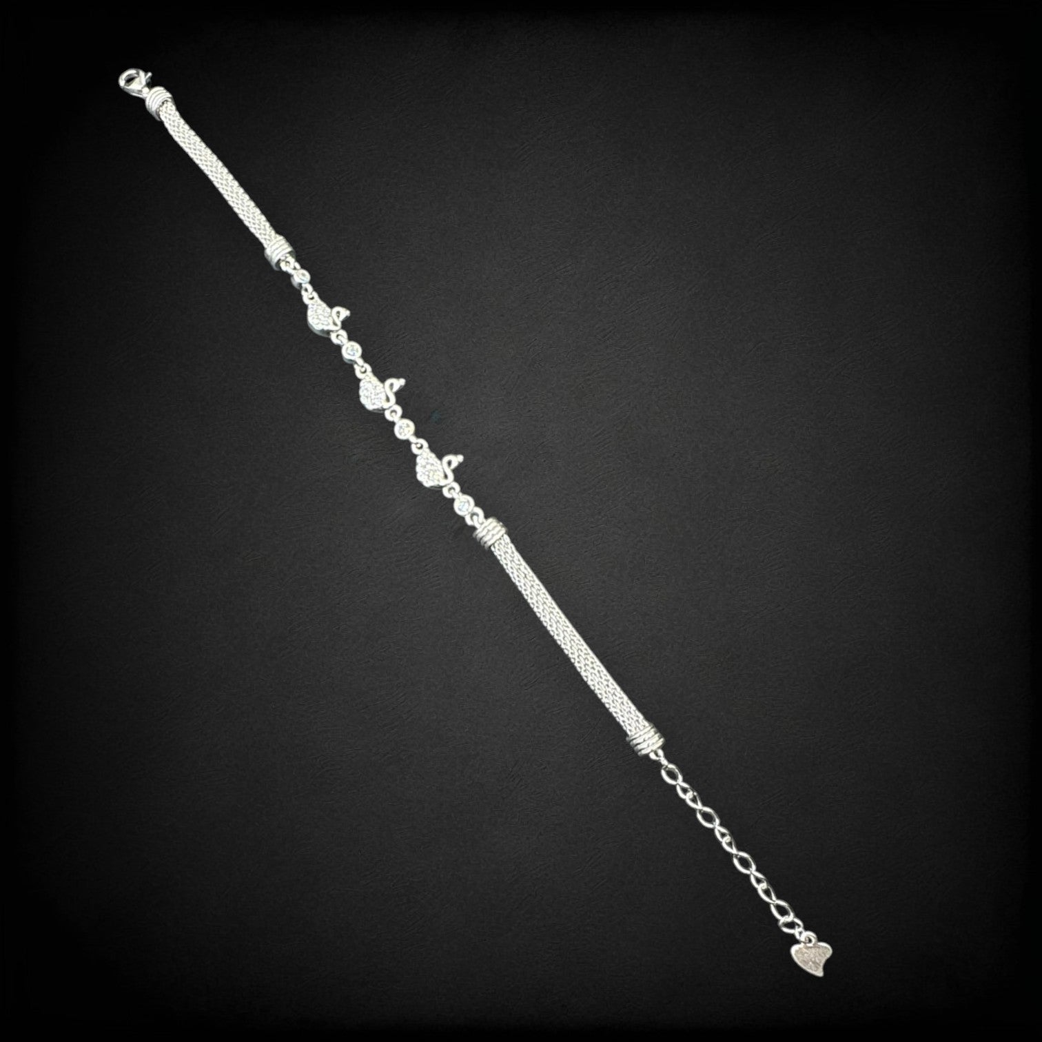 Royal Petal Silver Charm Bracelet