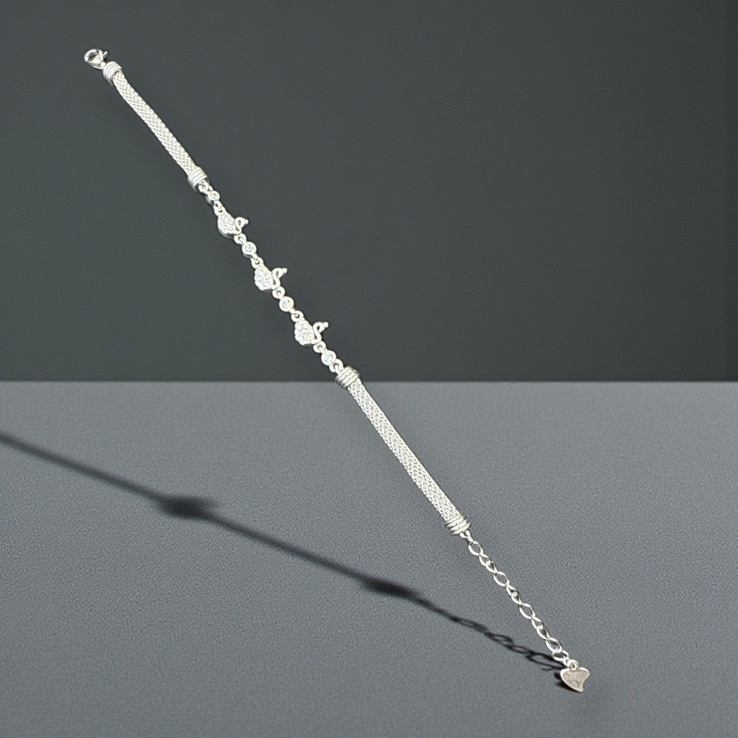 Royal Petal Silver Charm Bracelet