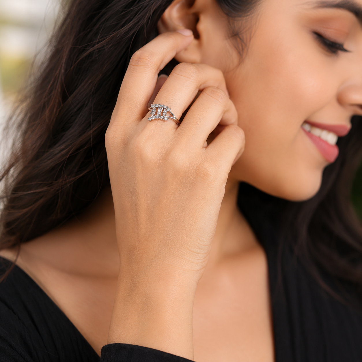 Silver and Rose Gold Stacked Bar Ring