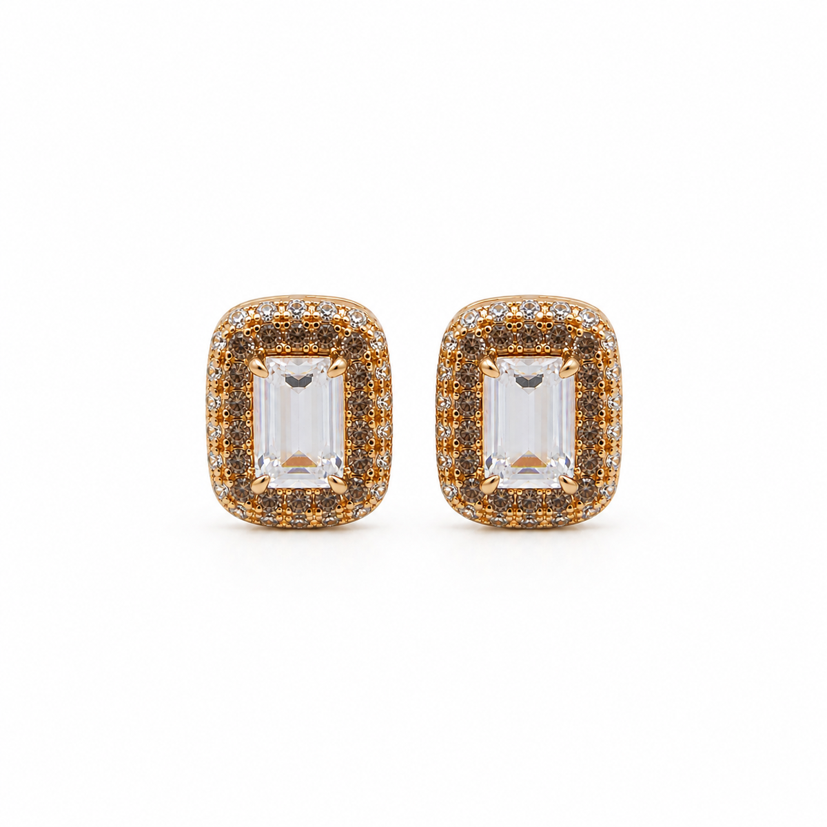 Silver Baguette CZ Stud Earrings
