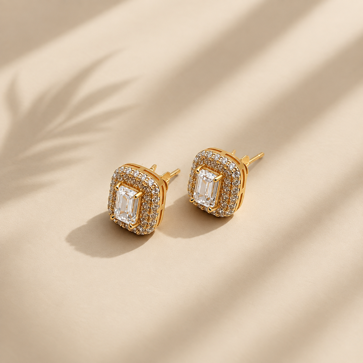 Silver Baguette CZ Stud Earrings