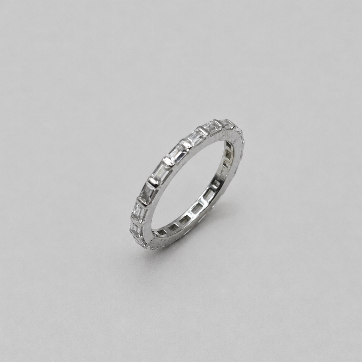 Silver Baguette Eternity Band Ring