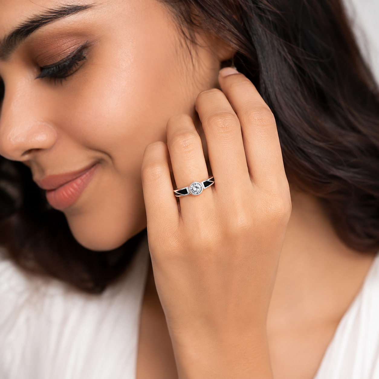Silver Bezel Solitaire Ring
