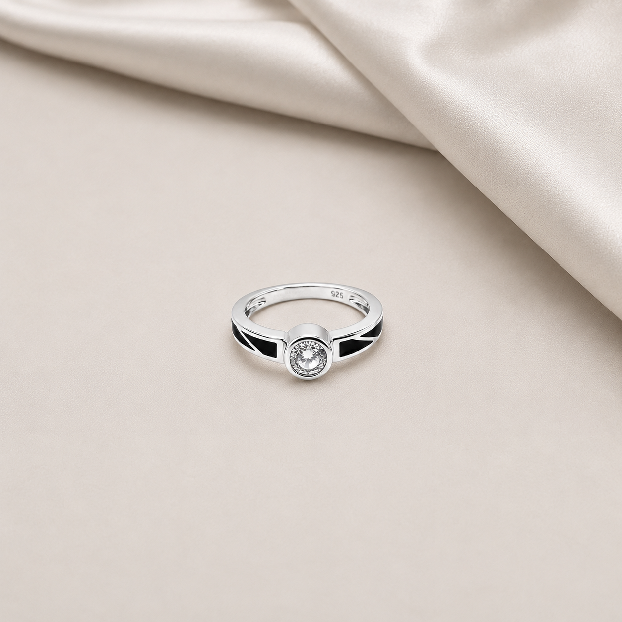 Silver Bezel Solitaire Ring