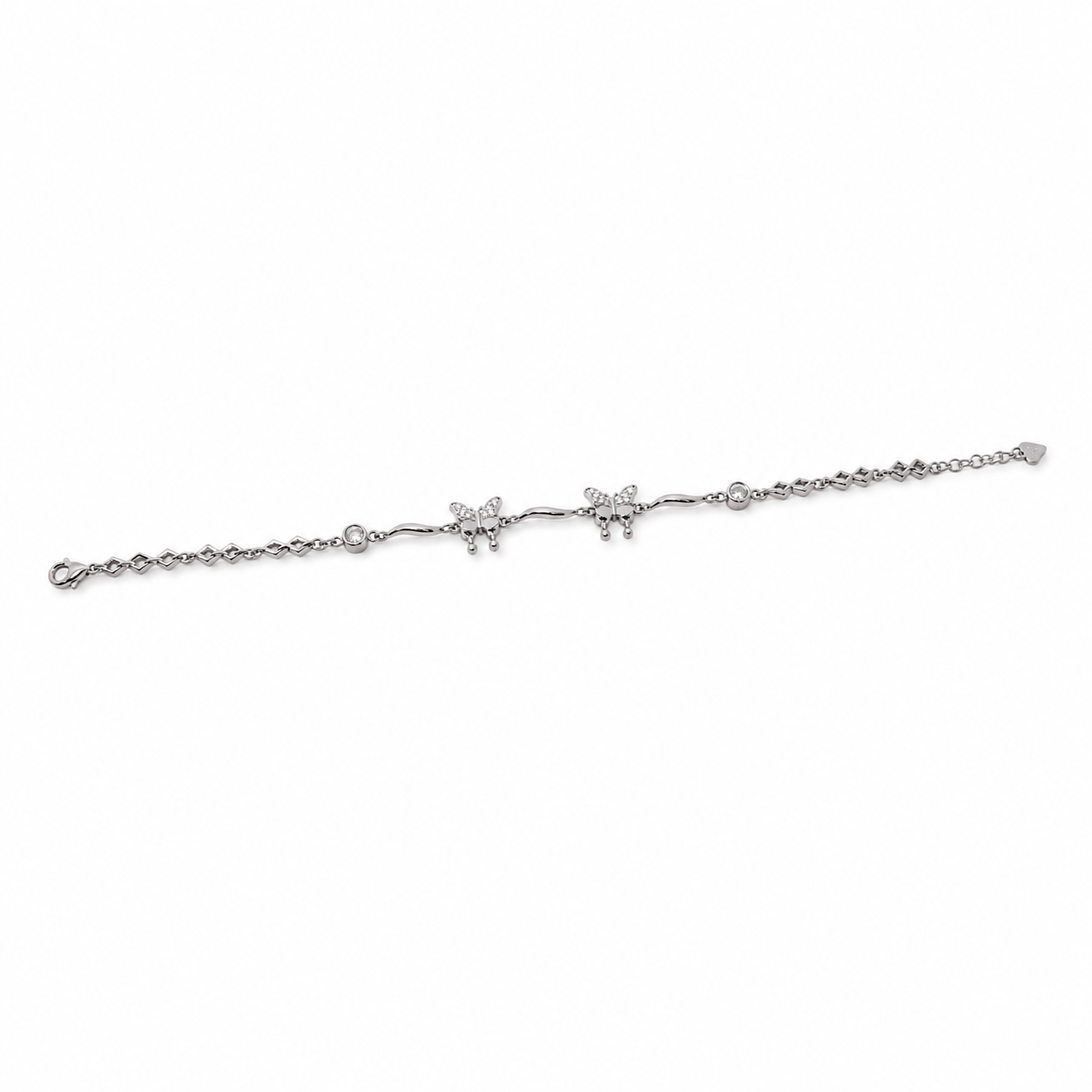 Silver Butterfly Station Bracelet
