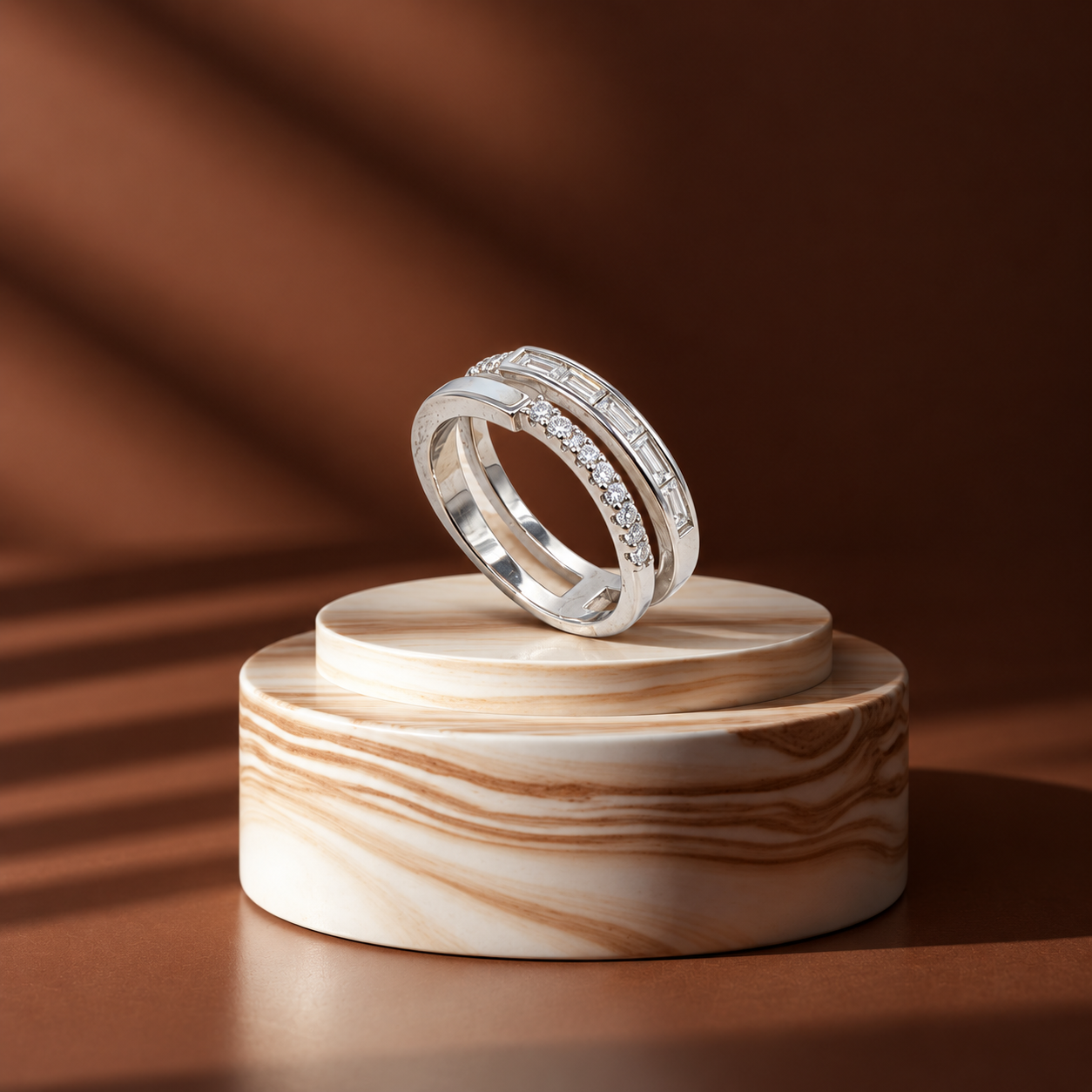 Silver Channel Set Wide Band Ring