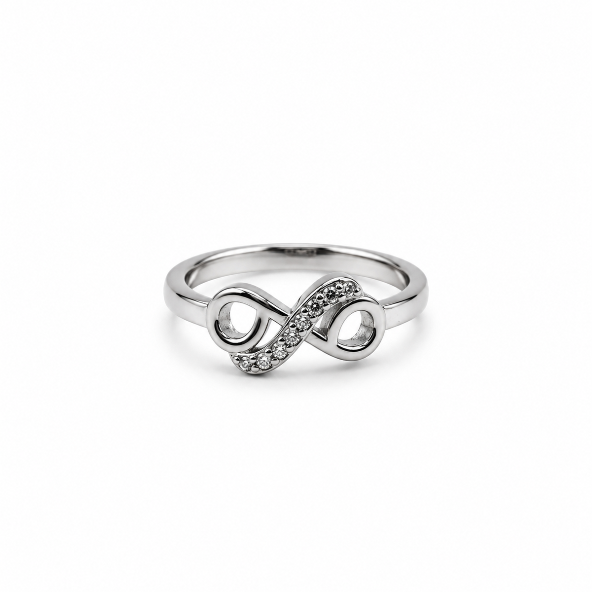 Silver Diagonal Pave Infinity Ring