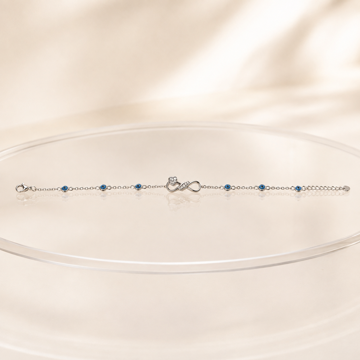 Adjustable blue evil eye infinity anklet for daily wear