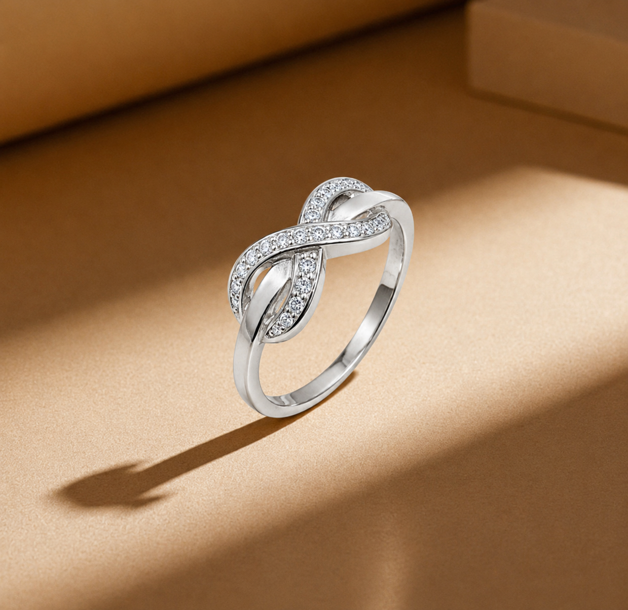 Silver and Rose Gold Love Knot Ring