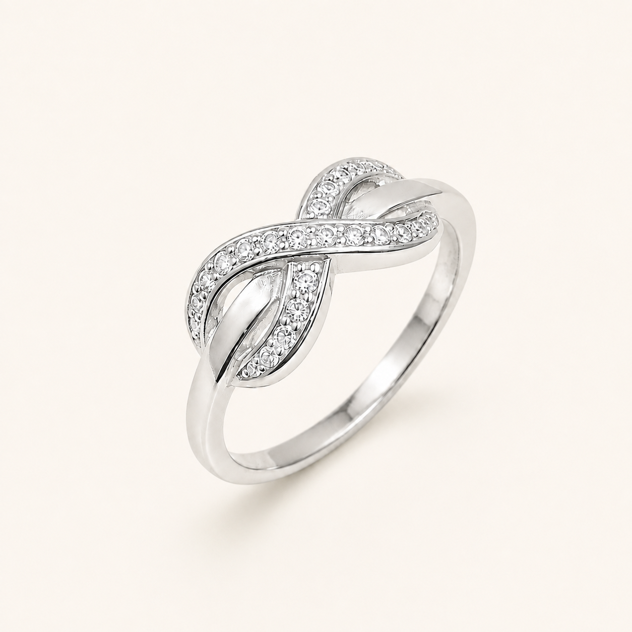 Silver Interlocking Infinity Knot Ring