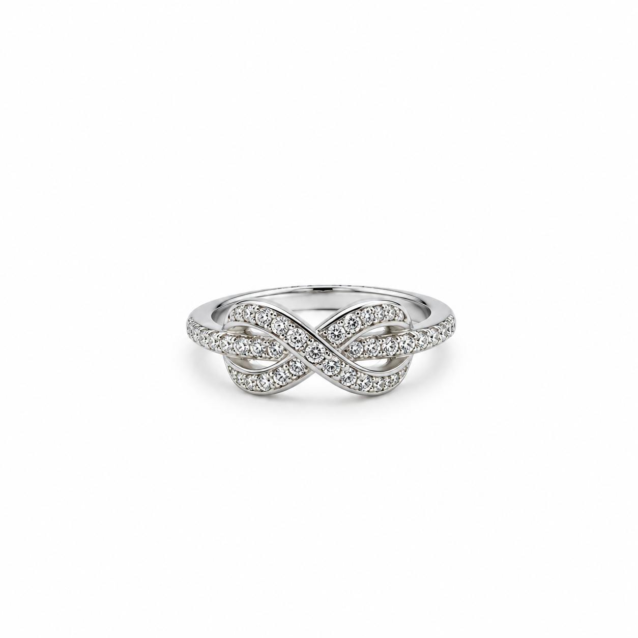 Silver Layered Crossover Bow Ring