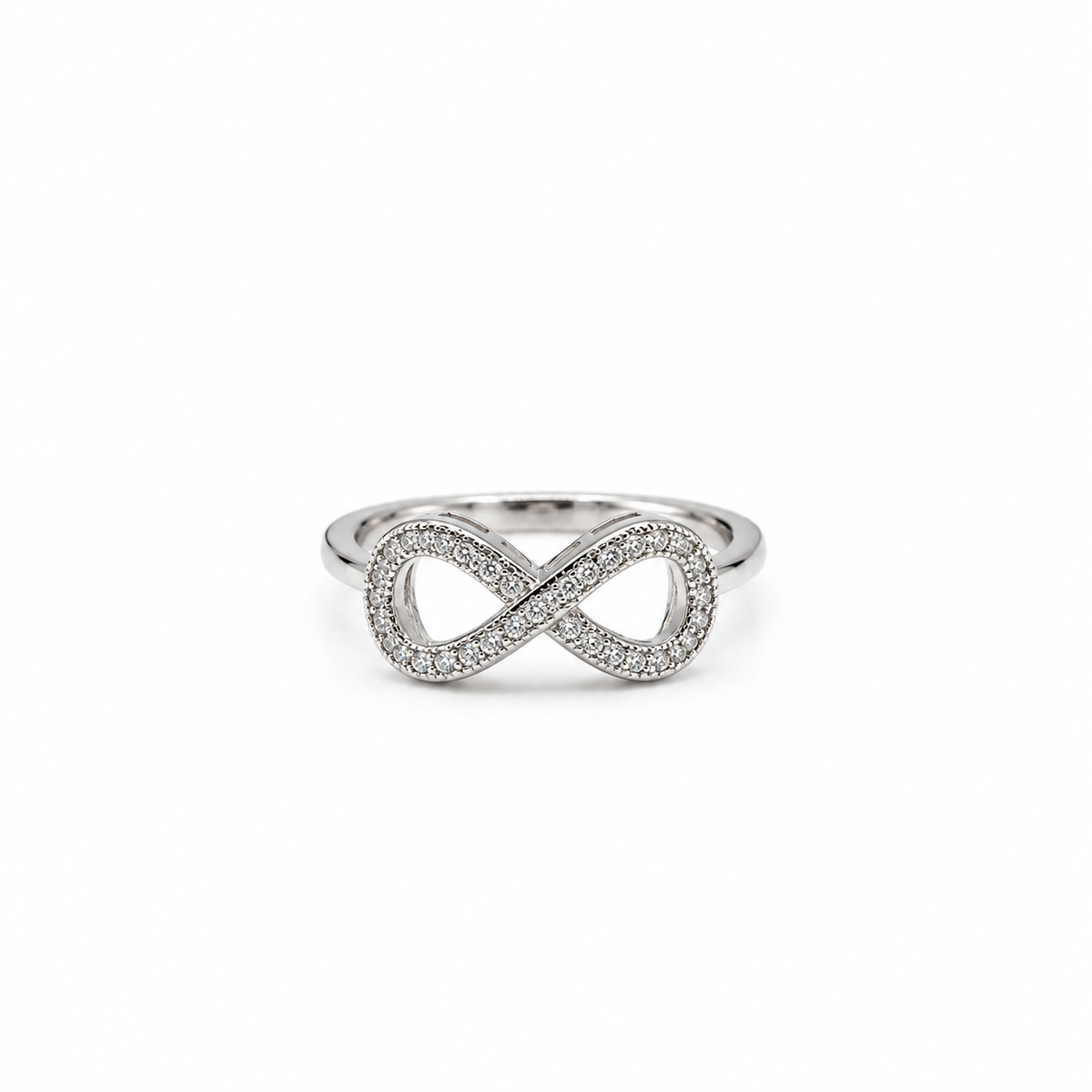 Silver Petite Pave Infinity Ring