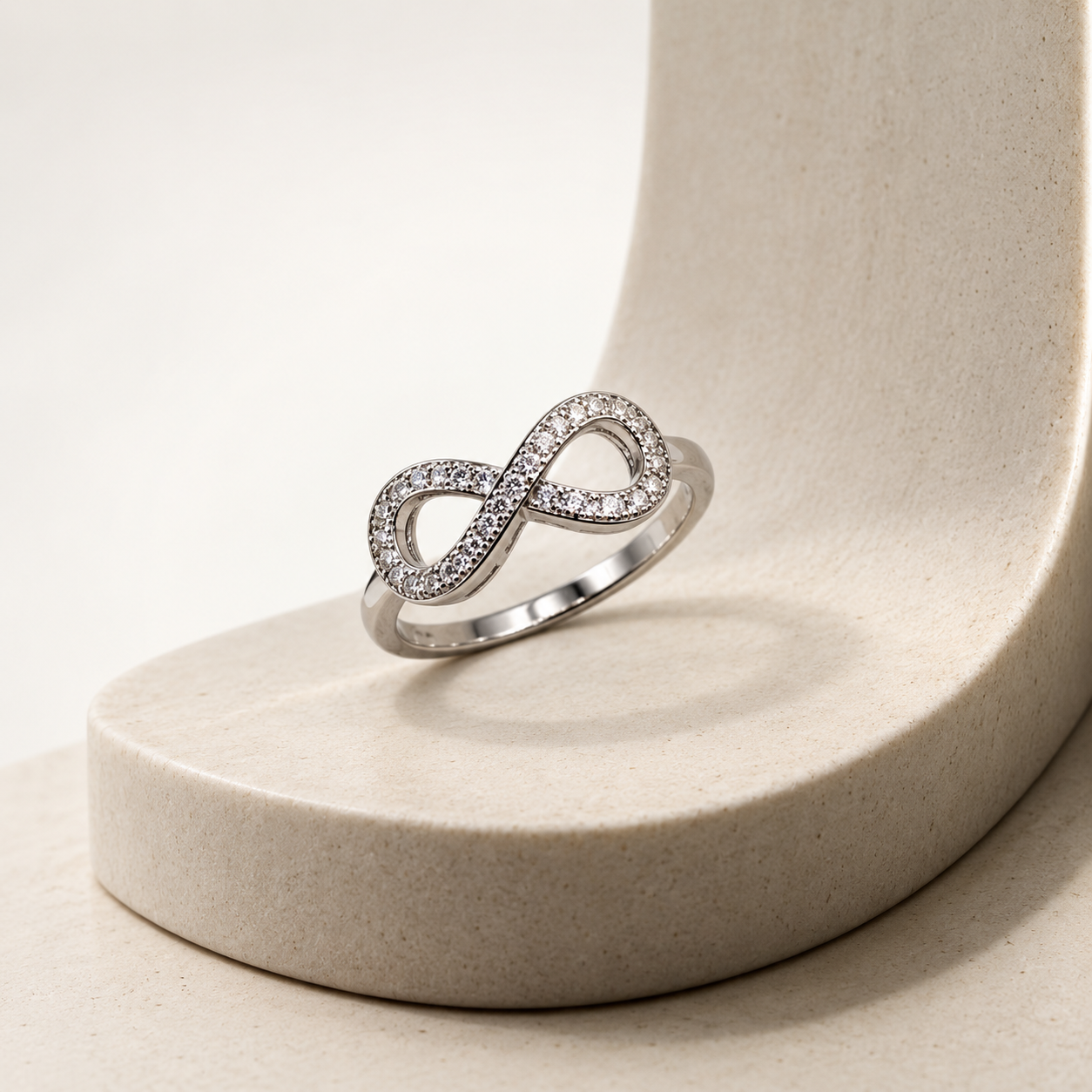 Silver Petite Pave Infinity Ring