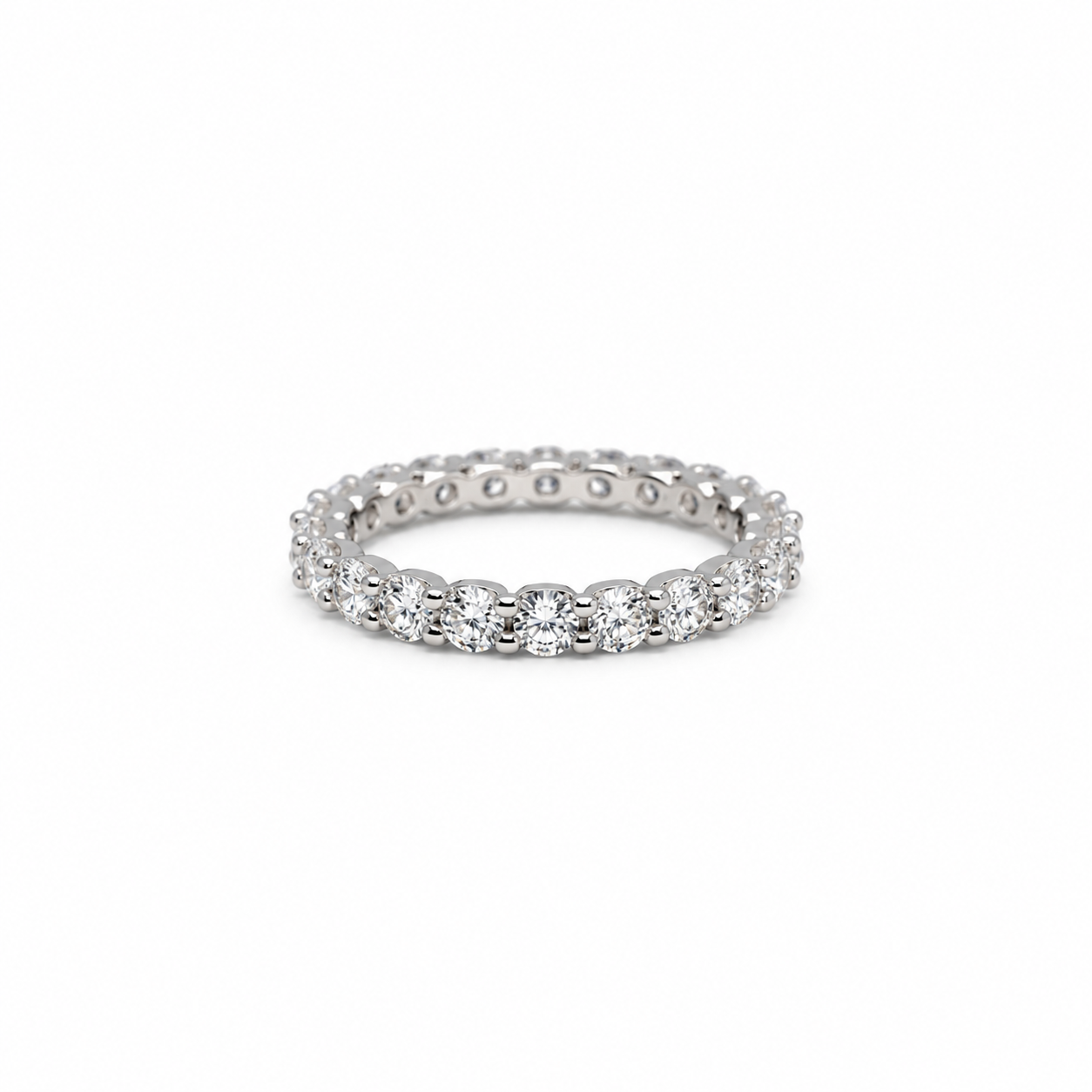 Silver Round Cut Full Eternity Ring