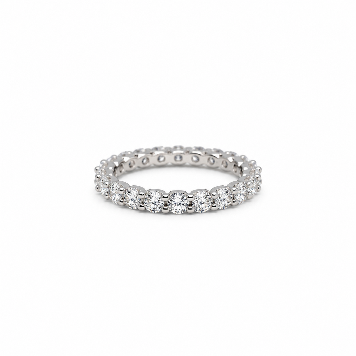 Silver Round Cut Full Eternity Ring