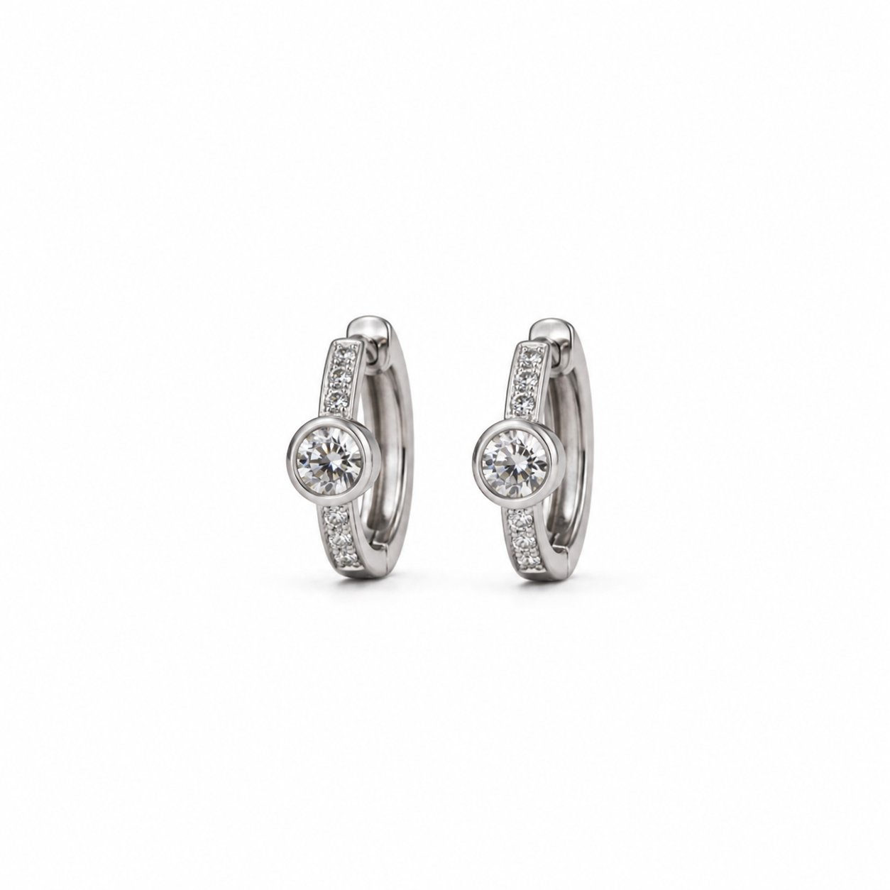 Silver Round CZ Pave Huggie Earrings_01