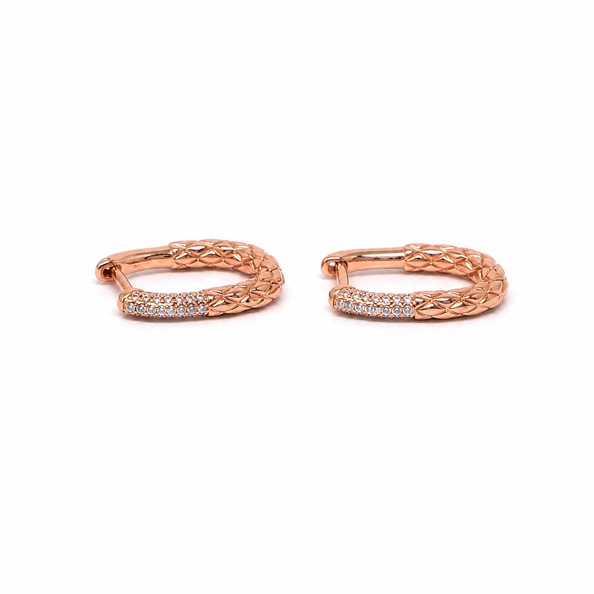 Silver Slim CZ Huggie Hoop Earrings