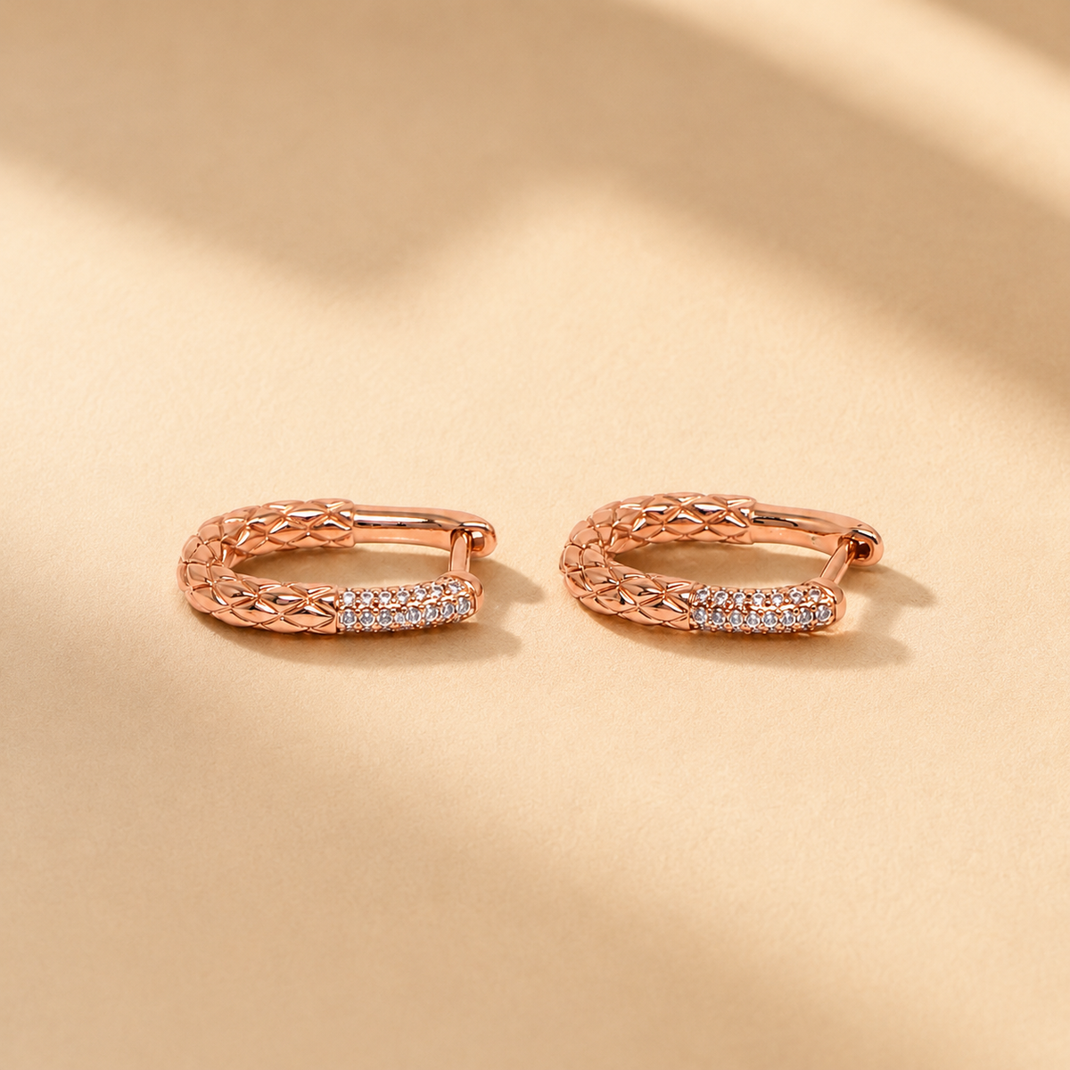 Silver Slim CZ Huggie Hoop Earrings