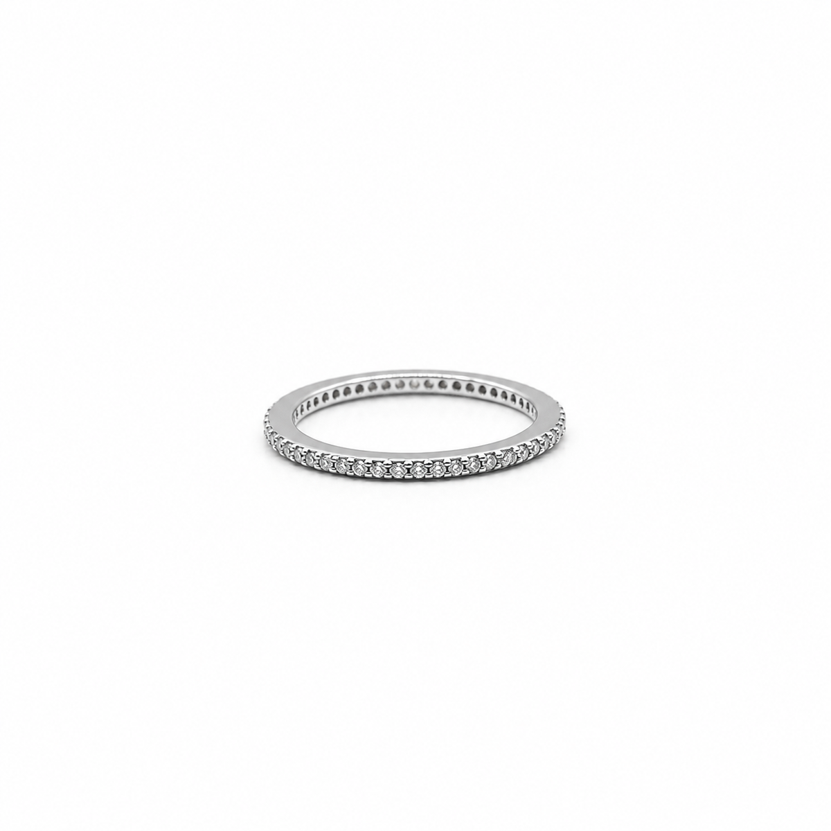 Silver Slim Pave Eternity Ring