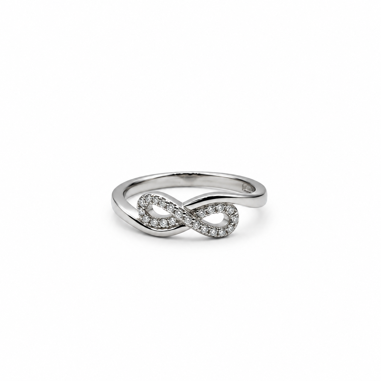 Silver Swirl Crossover Infinity Ring