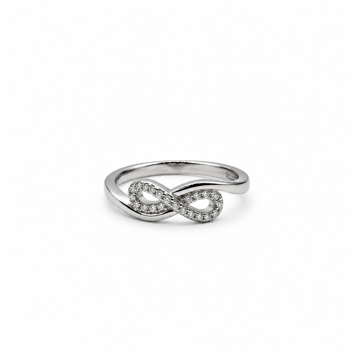Silver Swirl Crossover Infinity Ring