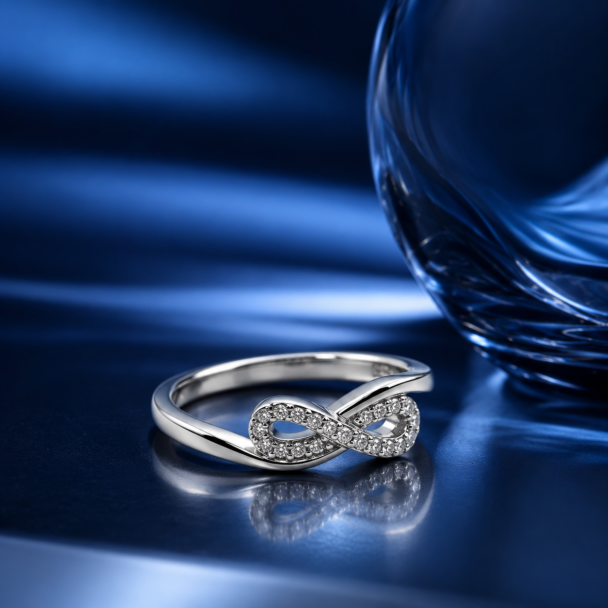 Silver Swirl Crossover Infinity Ring