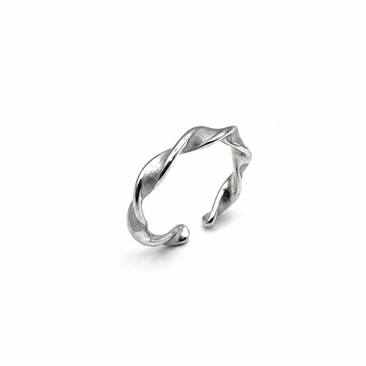 Silver Twisted Open Band Ring