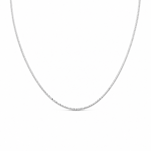 Sparkling Diamond-Cut Thin Silver Chain