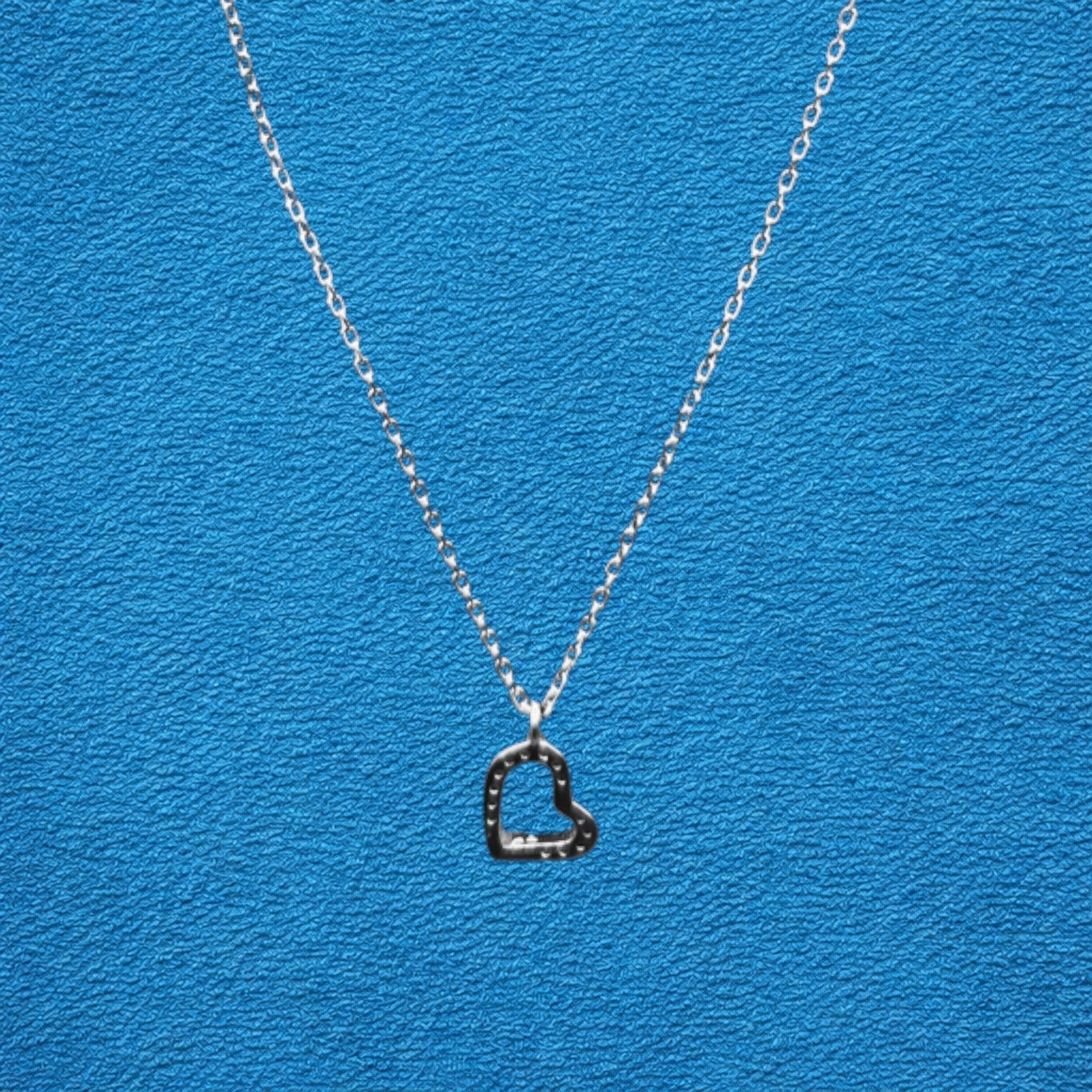 Sterling Silver Open Heart Pendant Necklace