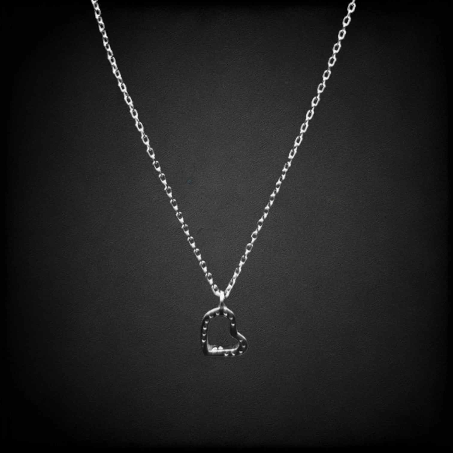 Sterling Silver Open Heart Pendant Necklace